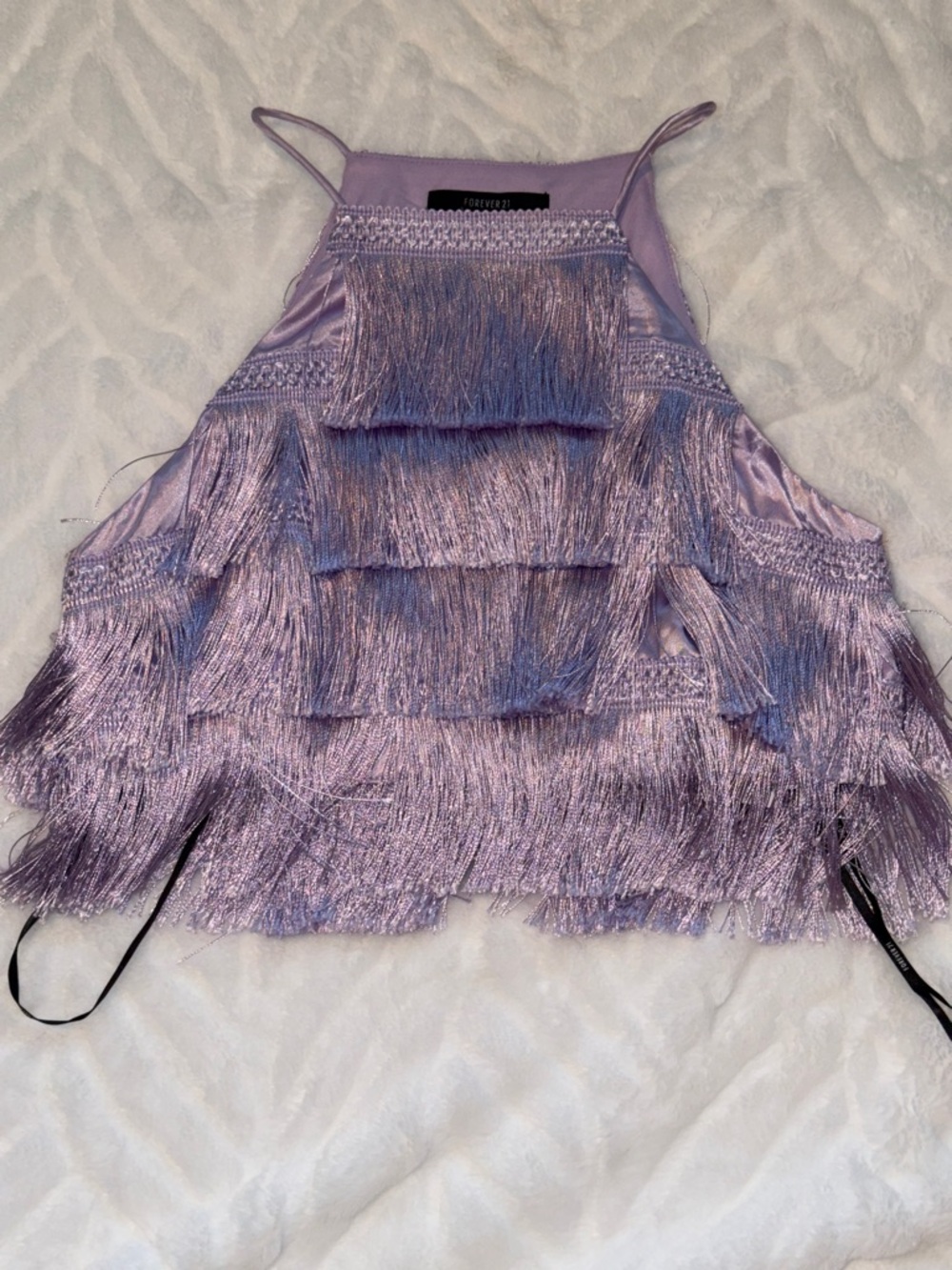 Forever 21 Lilac Fringe Halter Camisole